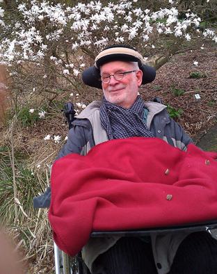 Franz Amrhein im Rollstuhl